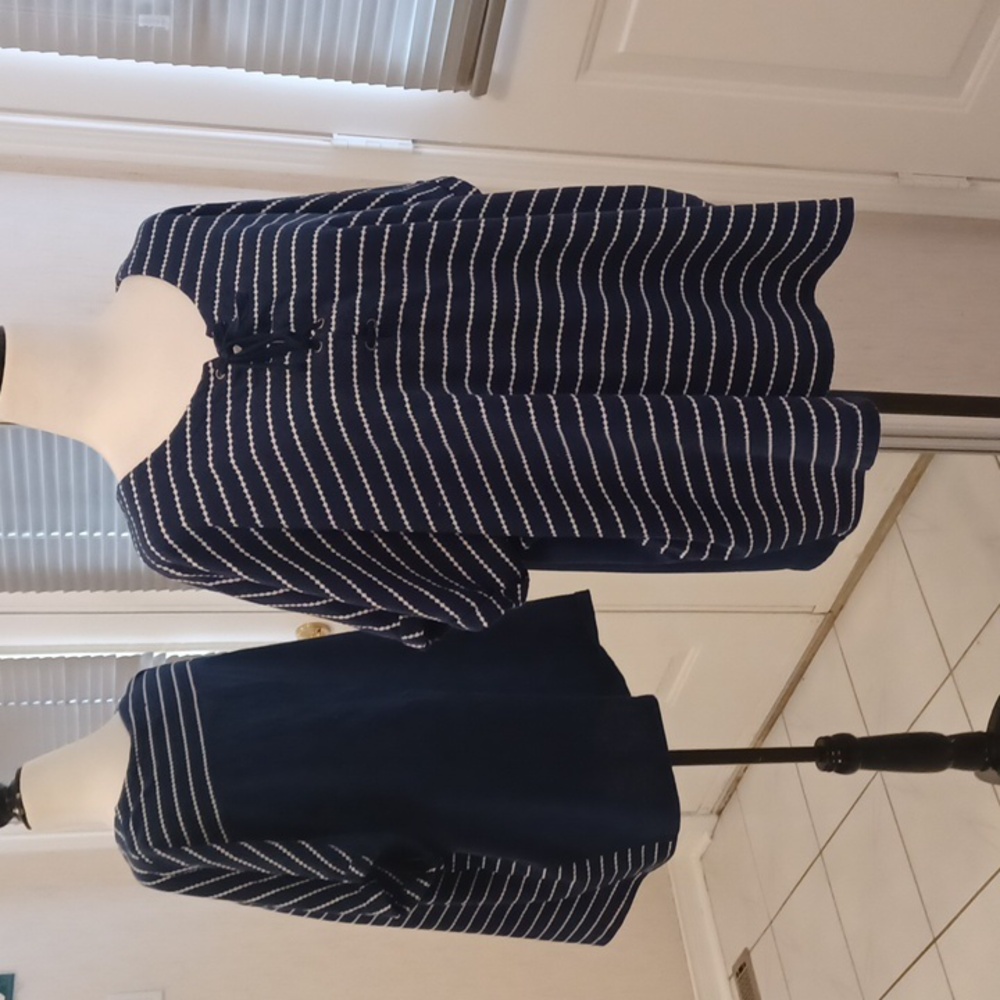 4/$30 Navy & White Striped Top - Size 4X (US22)